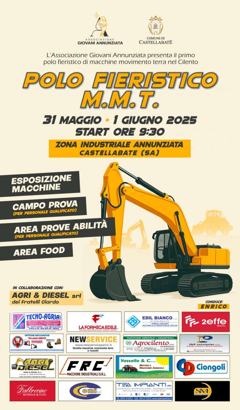 Nasce nel Cilento il primo polo fieristico di macchine movimento terra Nasce nel Cilento il primo polo fieristico di macchine movimento terra