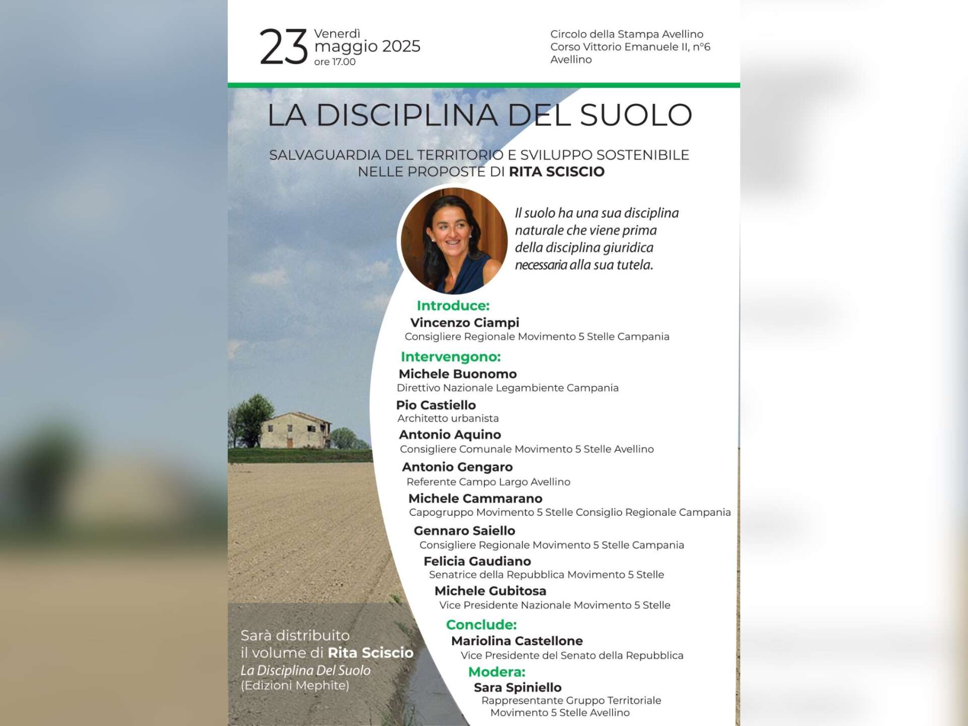 Nel ricordo di Rita Sciscio: ad Avellino l’incontro sulla disciplina del suolo Nel ricordo di Rita Sciscio: ad Avellino l’incontro sulla disciplina del suolo