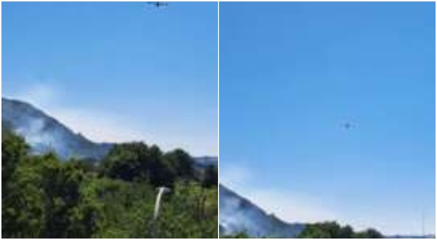 Ancora fiamme in Valle Telesina, in azione i canaider Ancora fiamme in Valle Telesina, in azione i canaider