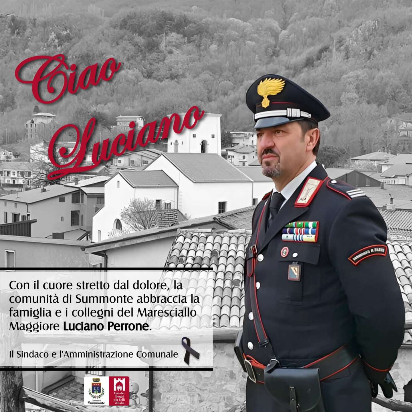 lutto a summonte è morto il maresciallo luciano perrone