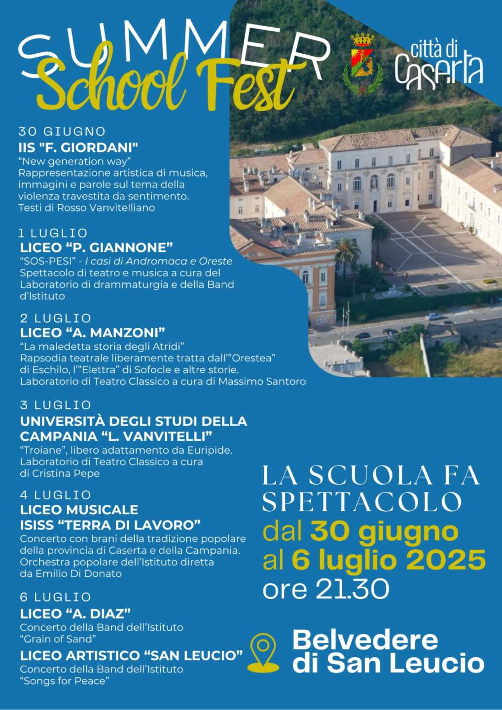 “Summer School Fest – La scuola fa spettacolo”: rassegna di musica e teatro “Summer School Fest – La scuola fa spettacolo”: rassegna di musica e teatro