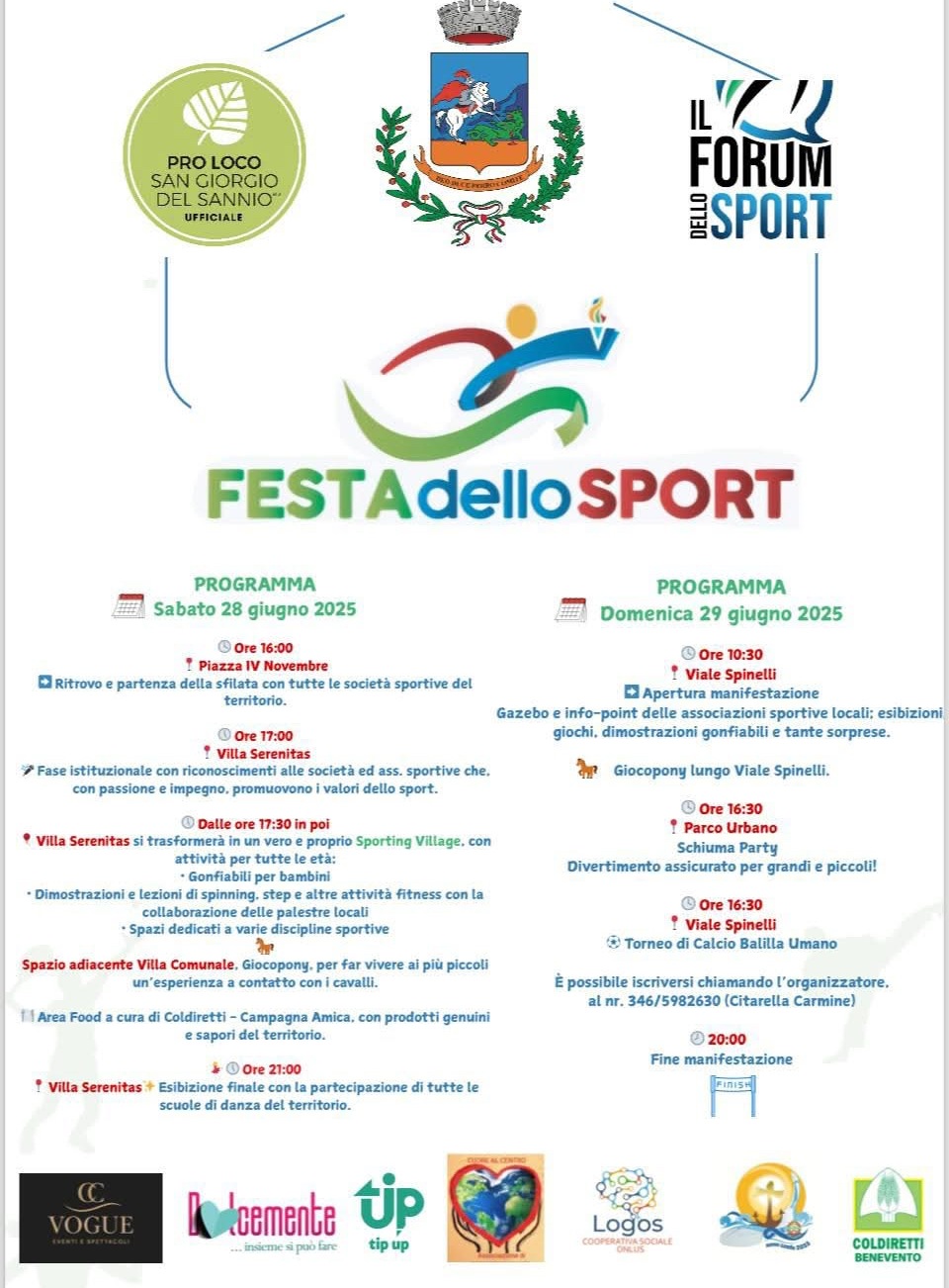 san giorgio del sannio celebra lo sport con un weekend di festa