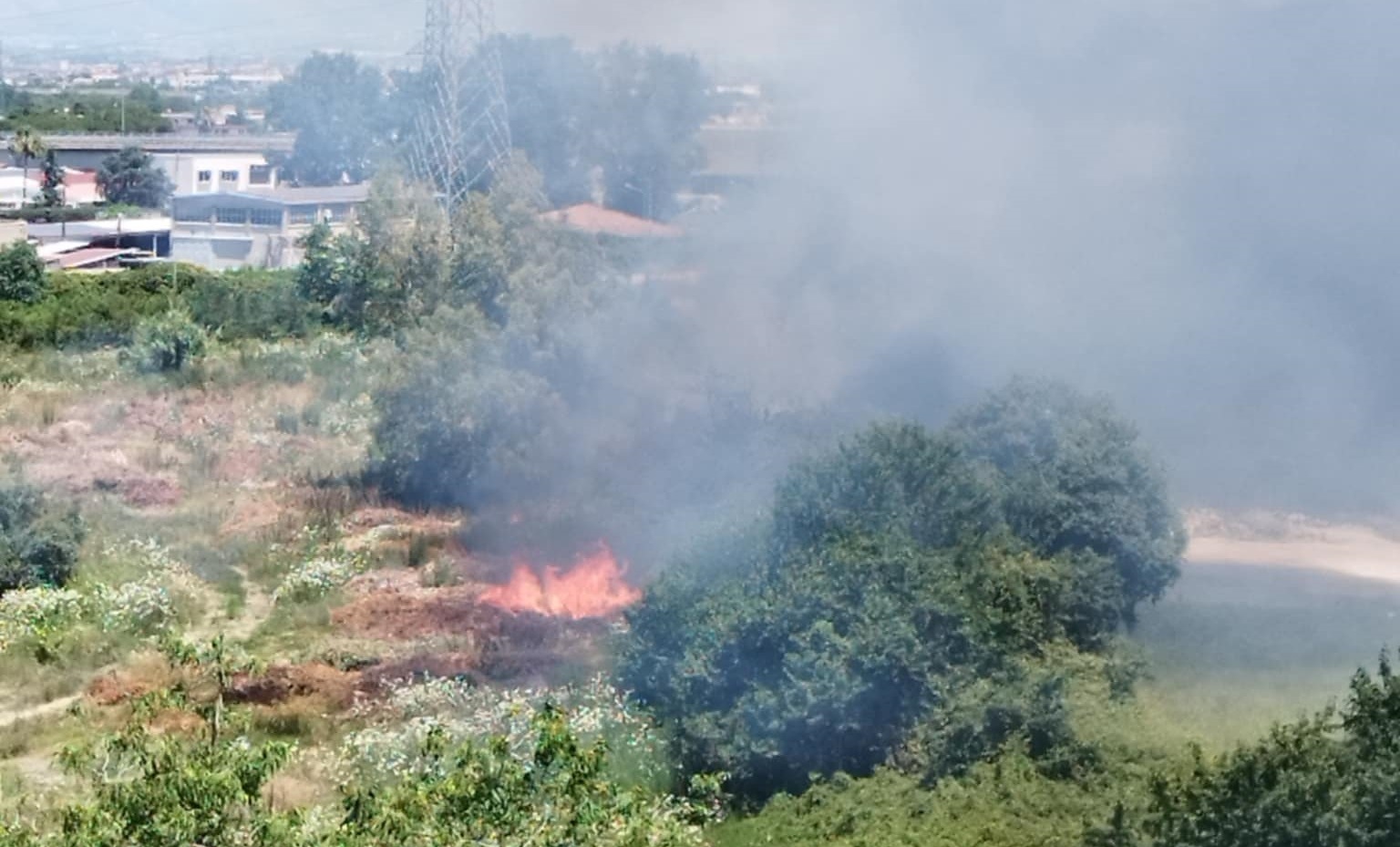 Secondigliano, grosso incendio accanto al carcere. Ira dei cittadini: “Soccorsi lenti” Secondigliano, grosso incendio accanto al carcere. Ira dei cittadini: “Soccorsi lenti”