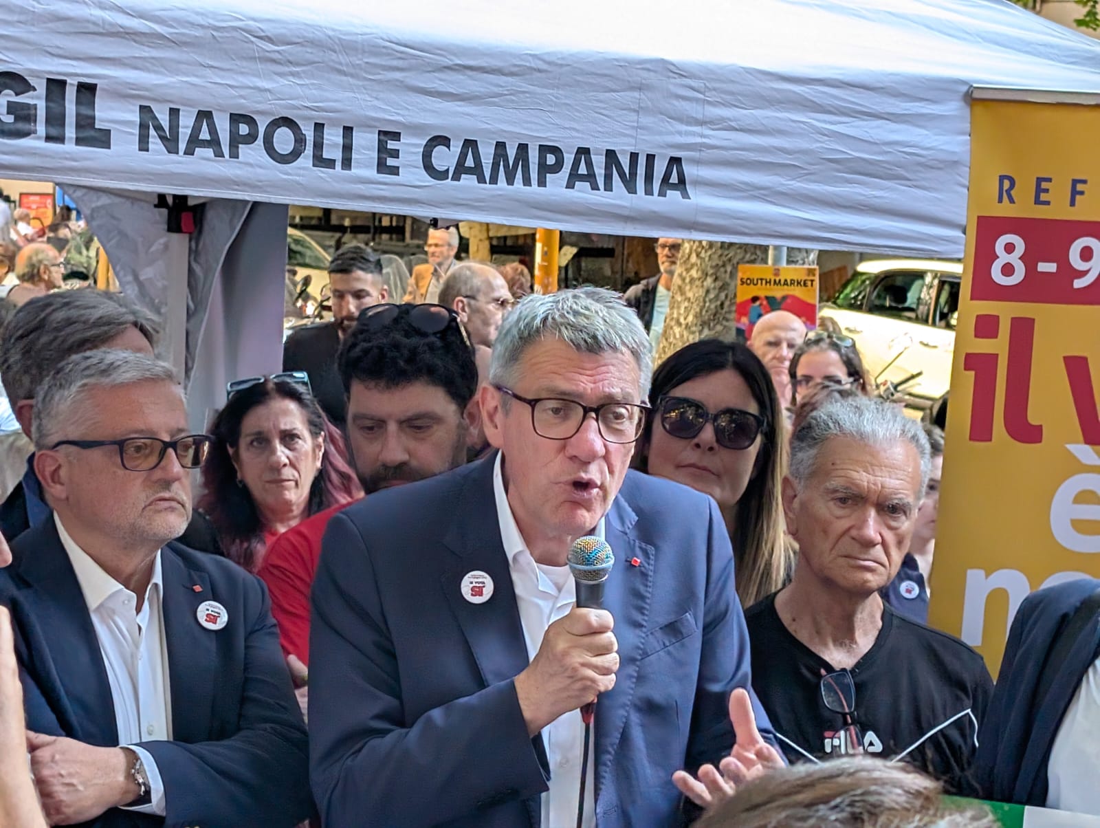 Referendum 8-9 giugno, appello al voto di Cgil e Landini a Napoli. Ricci: “Manfredi confonde elettori”