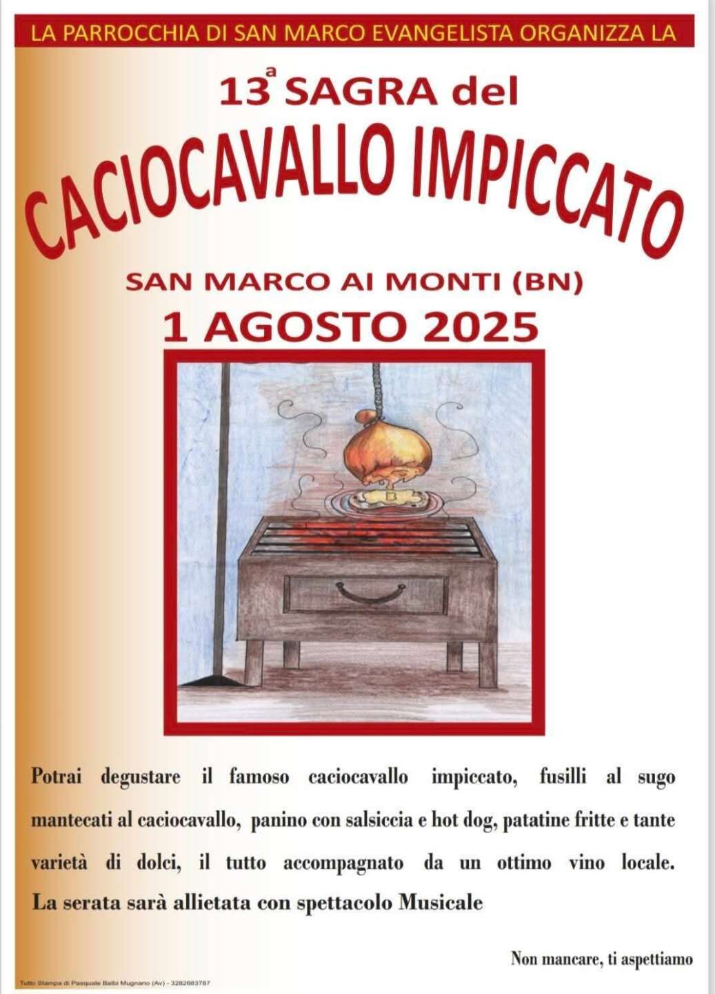 tutto pronto a san marco ai monti per la 13170 sagra del caciocavallo impiccato