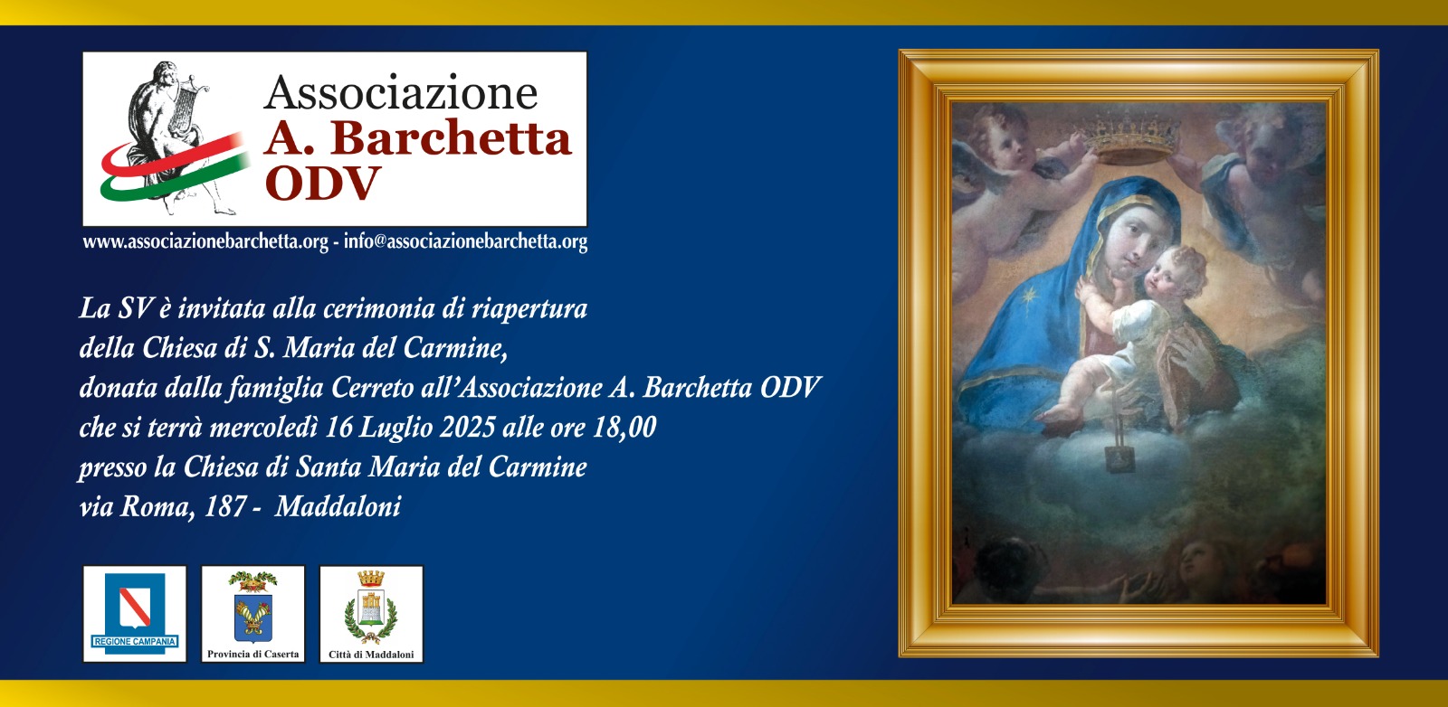 Maddaloni, dopo 40 anni solenne riapertura della chiesa di Santa Maria del Carmine Maddaloni, dopo 40 anni solenne riapertura della chiesa di Santa Maria del Carmine