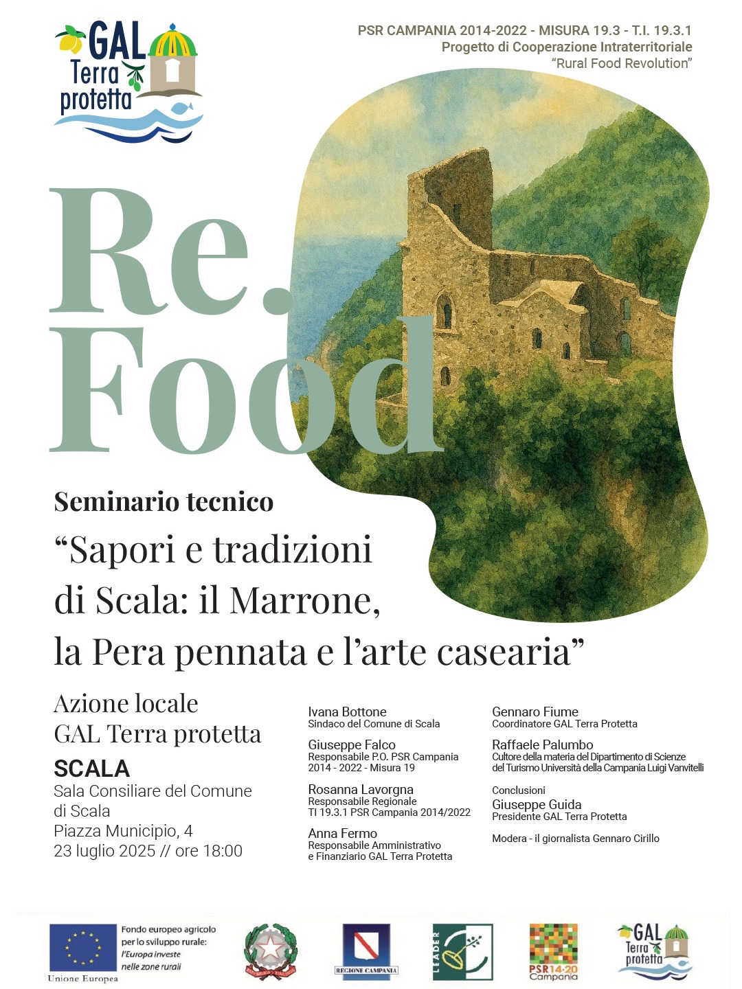 il gal terra protetta fa tappa a scala il progetto re food nel borgo del castagno e dei sapori perduti