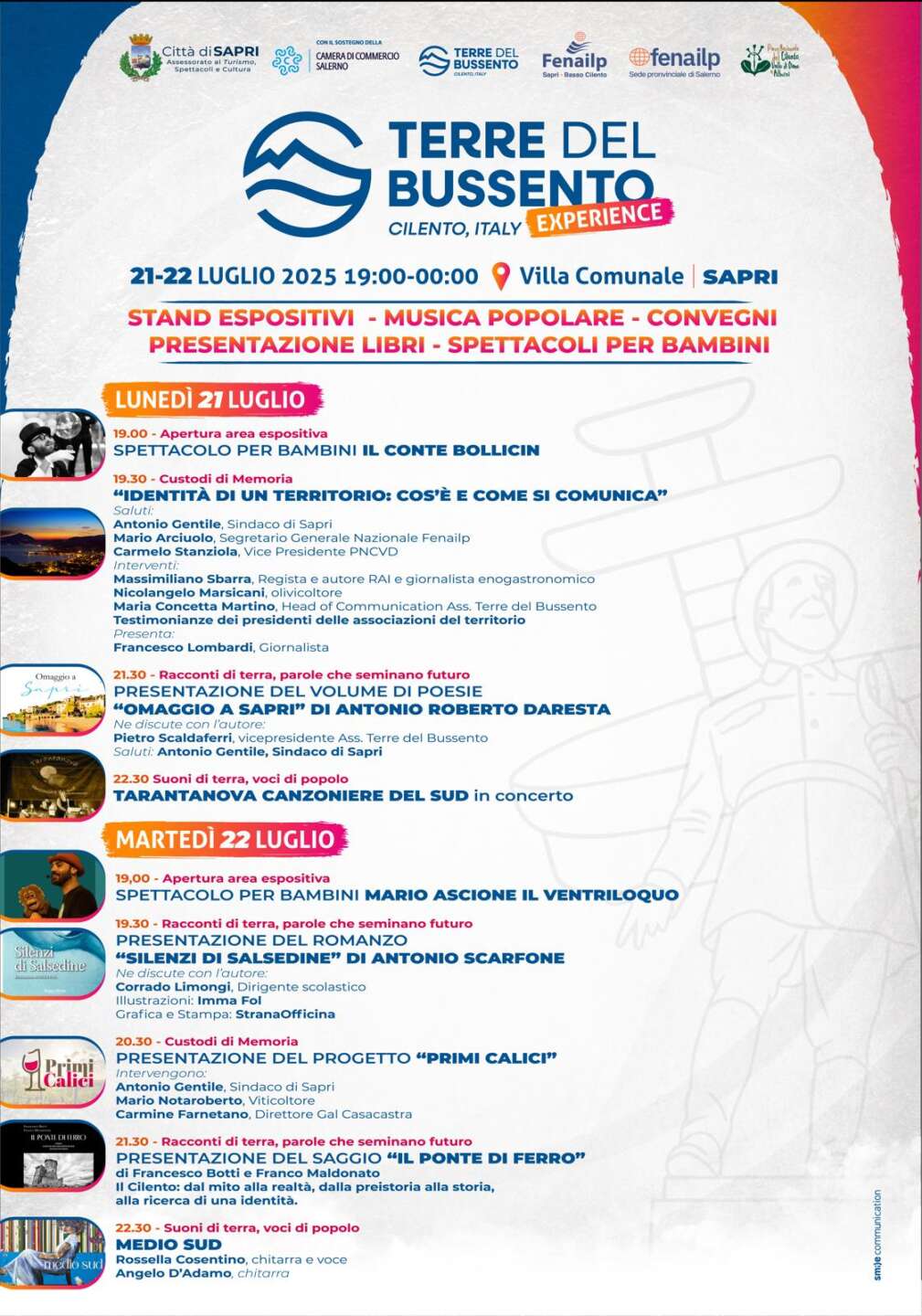Sapri: stand, libri e spettacoli per la due giorni di “Terre del Bussento Experience” Sapri: stand, libri e spettacoli per la due giorni di “Terre del Bussento Experience”