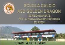 Asd Golden Dragon, al via i corsi di scuola calcio