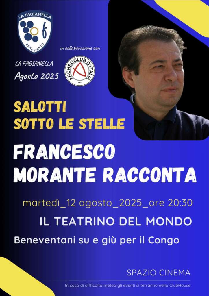 Archeoclub, il 12 agosto la presentazione del libro “Il teatrino del mondo” Archeoclub, il 12 agosto la presentazione del libro “Il teatrino del mondo”
