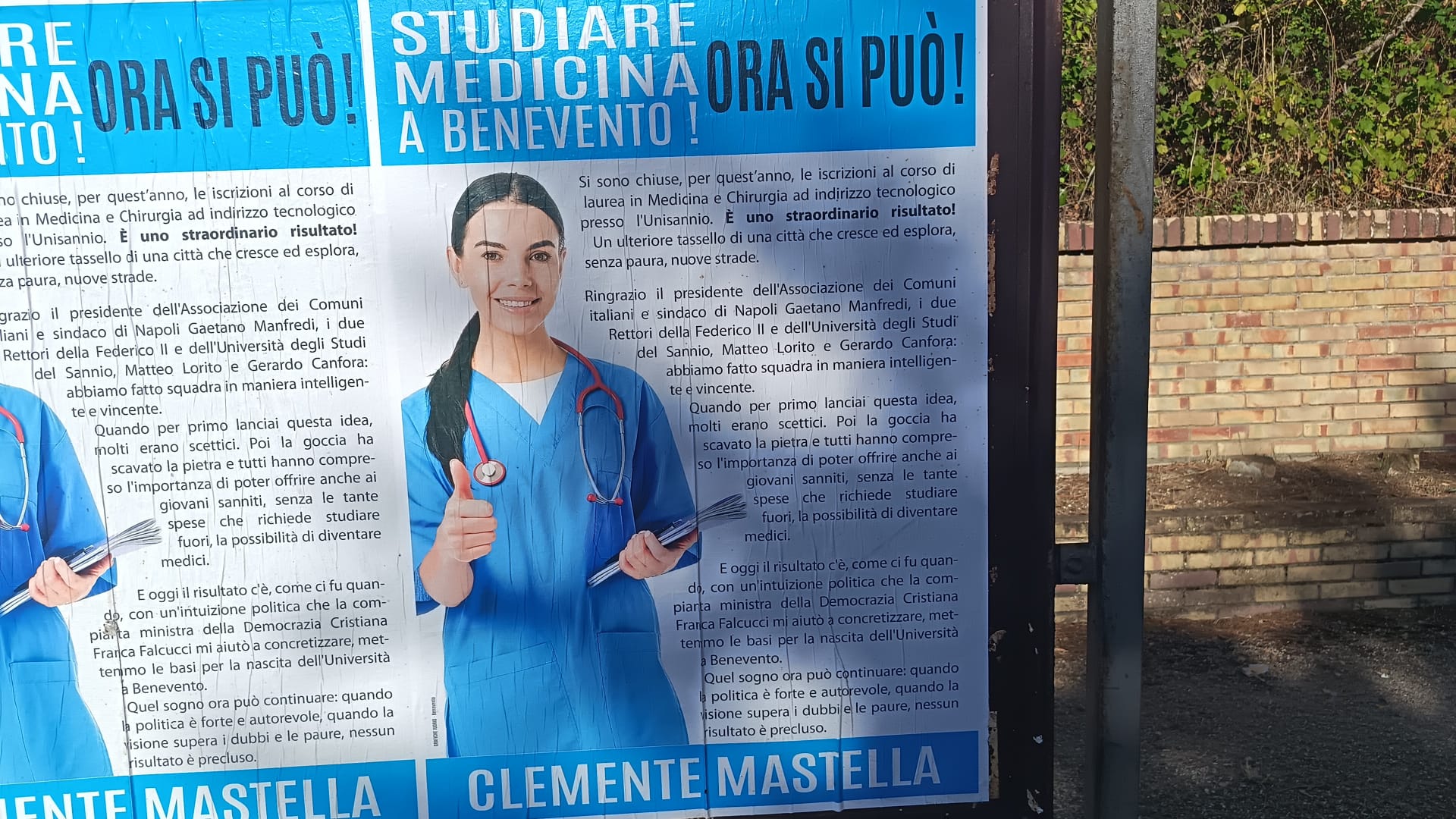 medicina a benevento il sindaco mastella tappezza la citt224 di manifesti