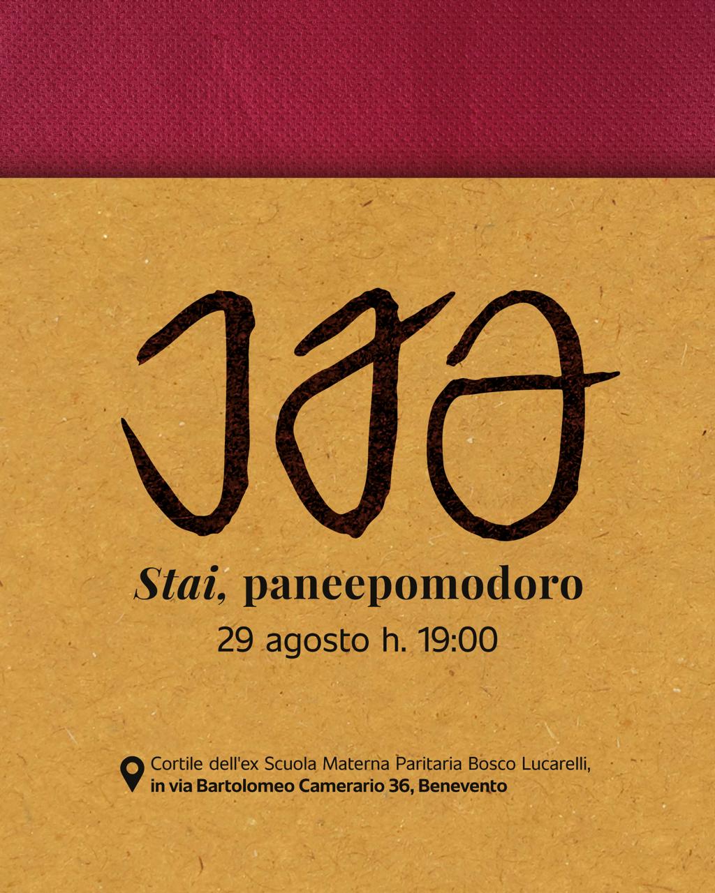 Festival Sottotraccia, tutto pronto per ‘Stai, paneepomodoro’