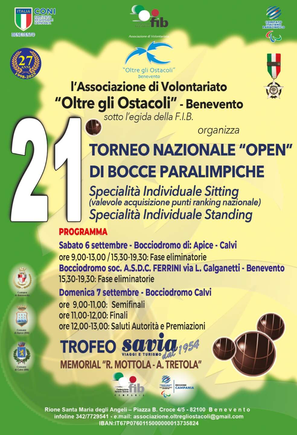 Bocce Paralimpiche, Oltre gli Ostacoli: nel fine settimana il Sannio ospita il 21esimo Torneo Nazionale Bocce Paralimpiche, Oltre gli Ostacoli: nel fine settimana il Sannio ospita il 21esimo Torneo Nazionale