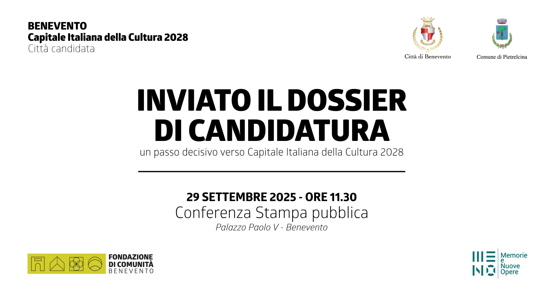 Benevento 2028, consegnato al Ministero il dossier: lunedì conferenza stampa