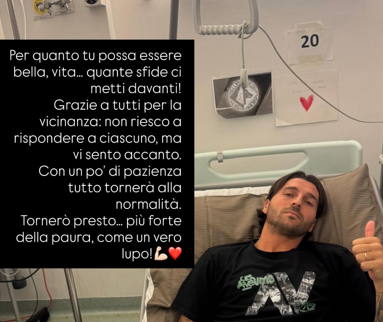 Patierno rassicura i tifosi: “Tornerò più forte della paura”