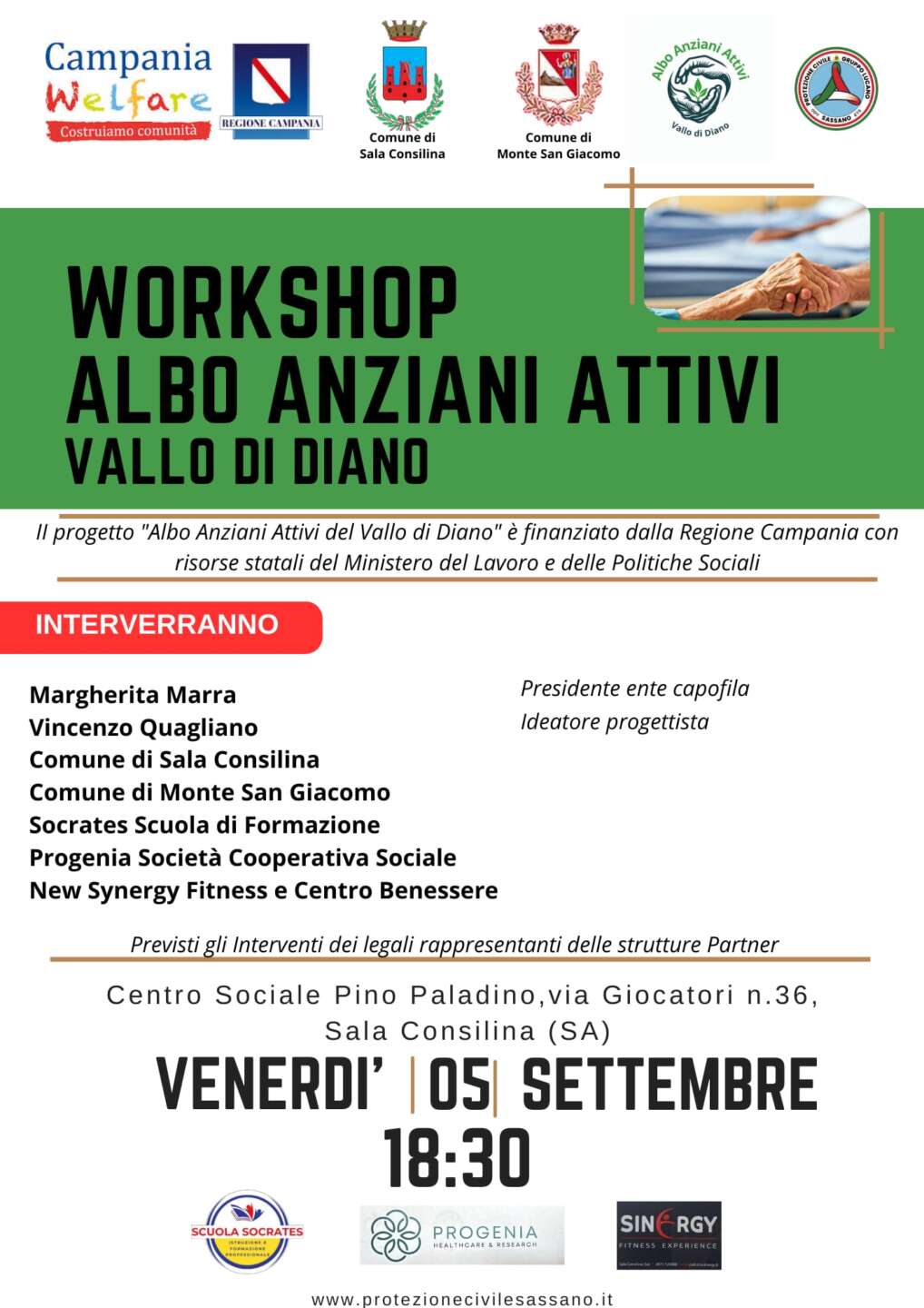 Albo Anziani Attivi del Vallo di Diano: a Sala Consilina la presentazione del progetto Albo Anziani Attivi del Vallo di Diano: a Sala Consilina la presentazione del progetto