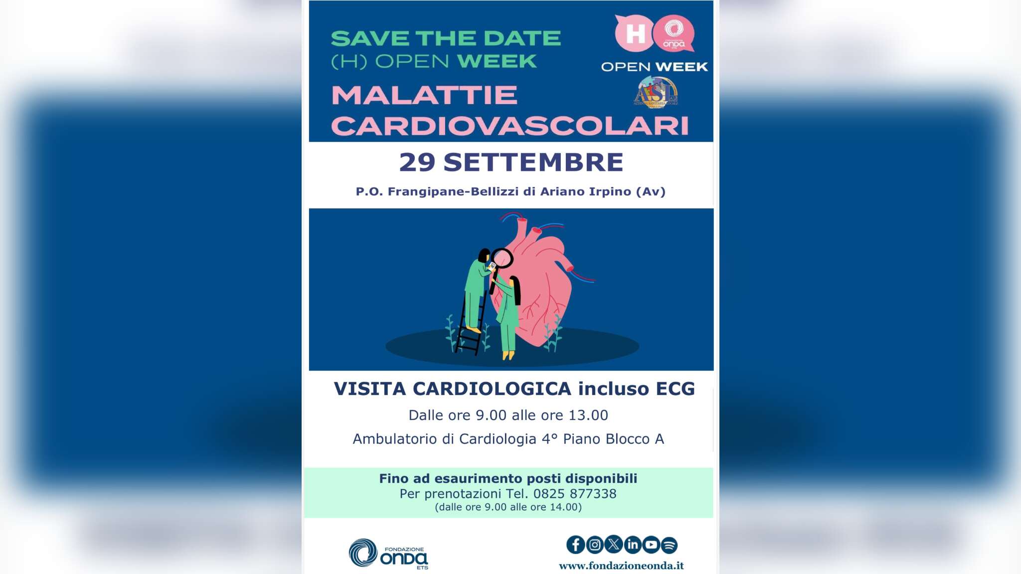 asl avellino e fondazione onda ets insieme per la prevenzione cardiovascolare