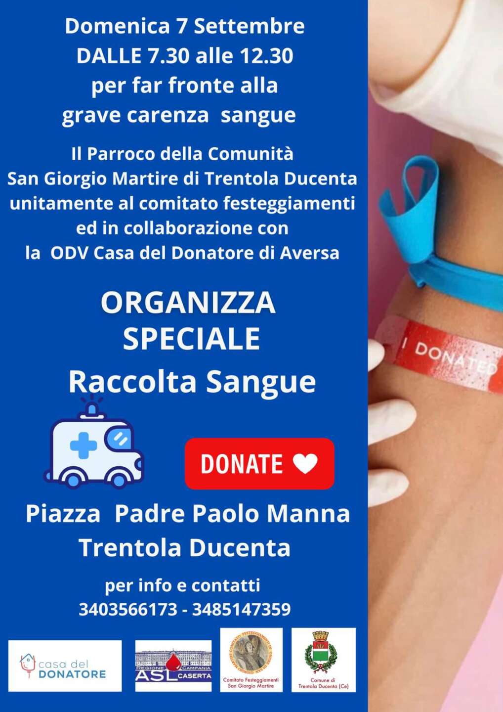 Raccolta sangue a Trentola Ducenta: appuntamento al 7 settembre Raccolta sangue a Trentola Ducenta: appuntamento al 7 settembre