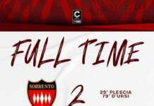 Sorrento, pareggio con tachicardia annessa: 2-2 col Cosenza