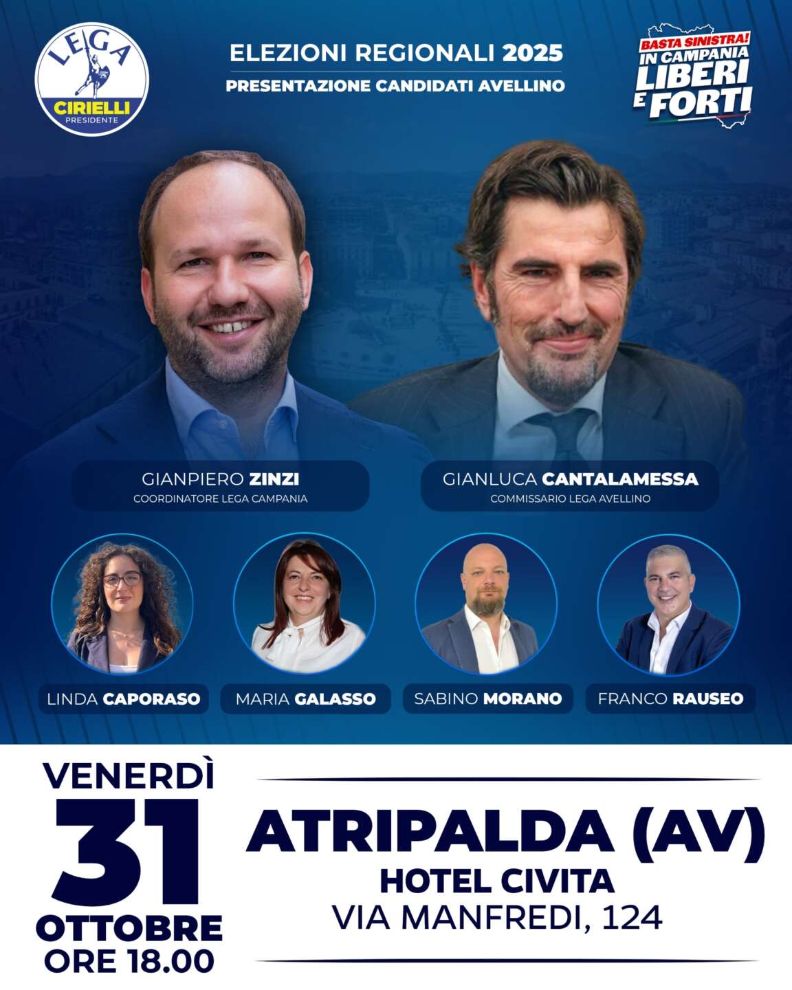 Elezioni Regionali, la Lega lancia i candidati irpini ad Atripalda Elezioni Regionali, la Lega lancia i candidati irpini ad Atripalda