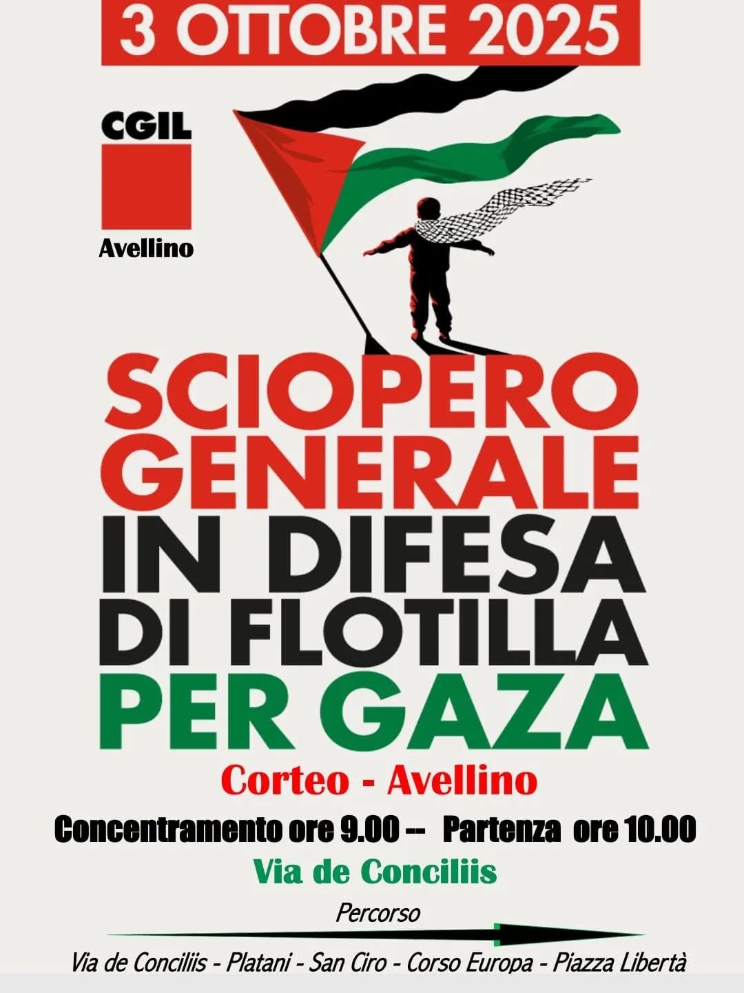 Avellino si ferma per Gaza, venerdì la protesta della Cgil