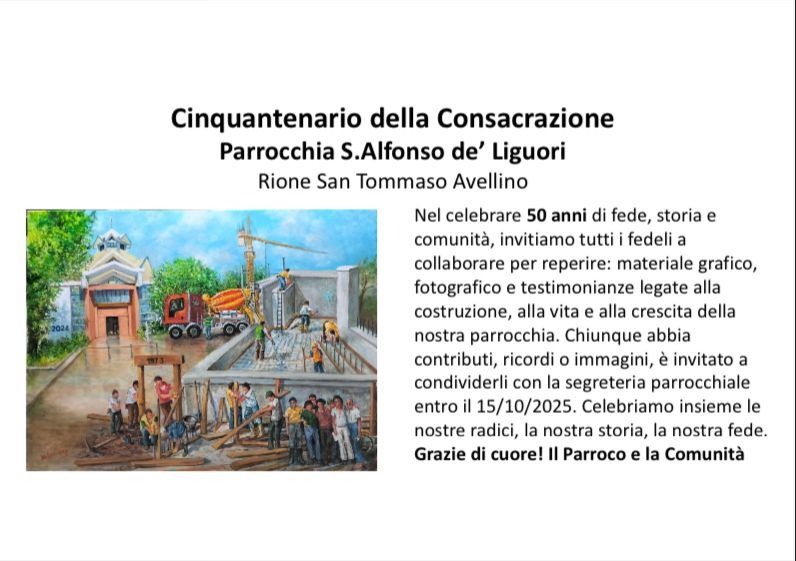 Parrocchia Sant’Alfonso, 50 anni di fede e memoria condivisa