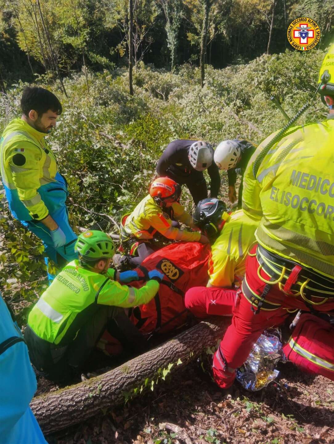operaio travolto da grosso ramo trasferito in ospedale in eliambulanza