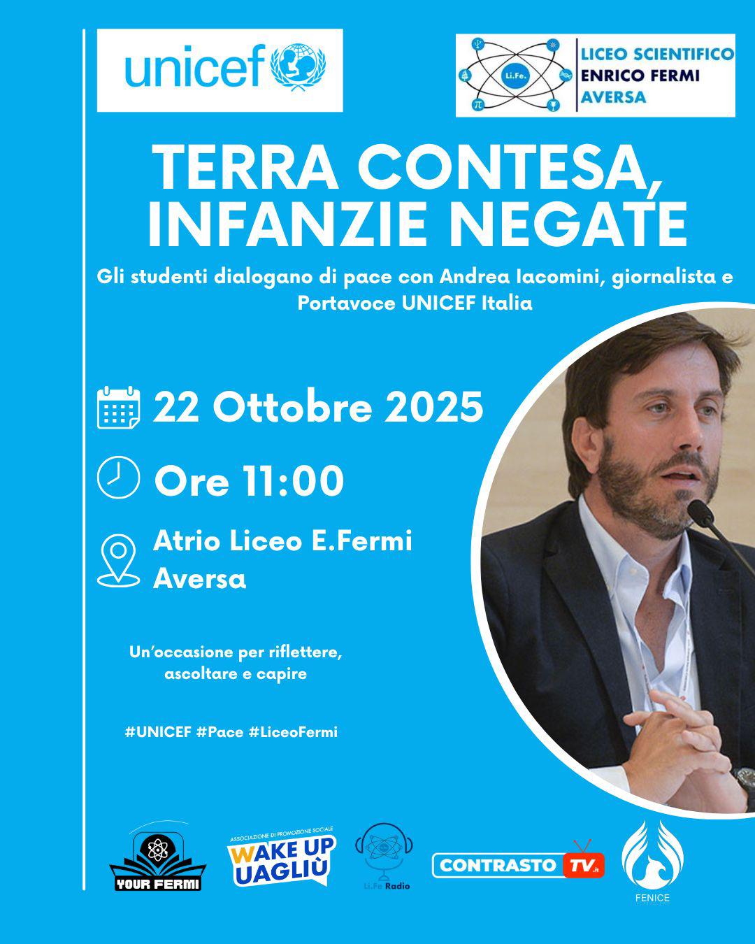 il liceo scientifico 8216enrico fermi8217 di aversa e unicef promuovono l8217incontro con andrea iacomini
