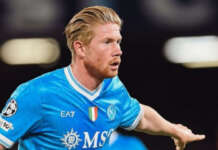 Napoli, lesione di alto grado del bicipite femorale della coscia destra per De Bruyne