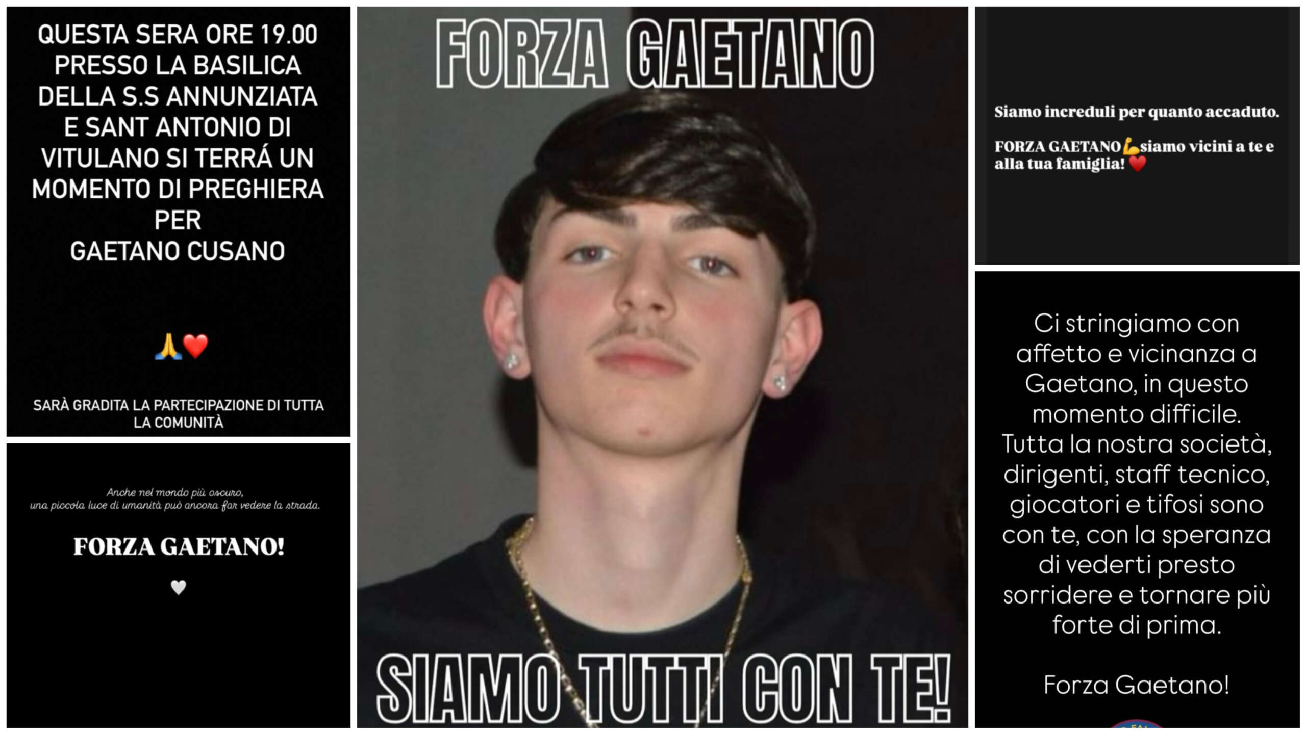 “Forza Gaetano, siamo tutti con te”: una comunità intera in preghiera, tra dolore e speranza