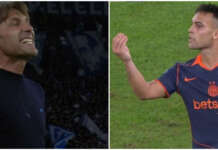 Lite Lautaro-Conte, volano insulti e gestacci in campo