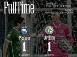 L’Avellino reagisce e strappa un punto prezioso a Pescara
