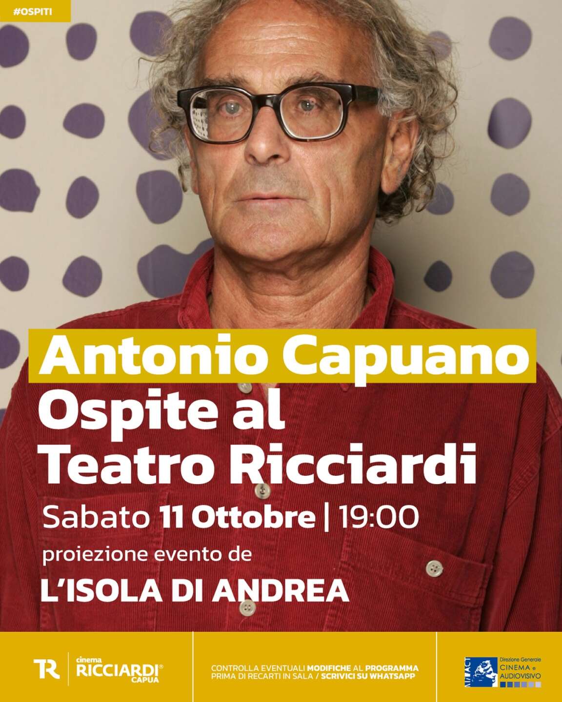 Il regista Antonio Capuano ospite al Teatro Ricciardi
