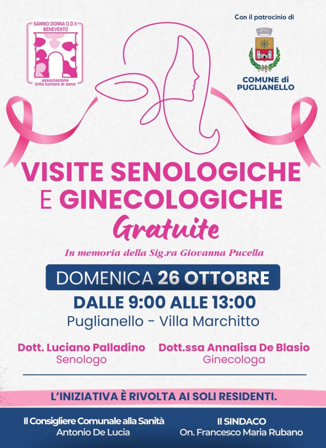 Puglianello, domenica visite senologiche e ginecologiche gratuite Puglianello, domenica visite senologiche e ginecologiche gratuite