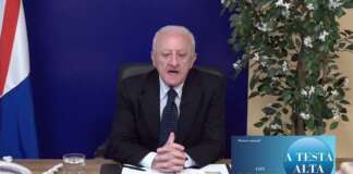 Diretta social De Luca con logo lista, c’è anche il suo nome