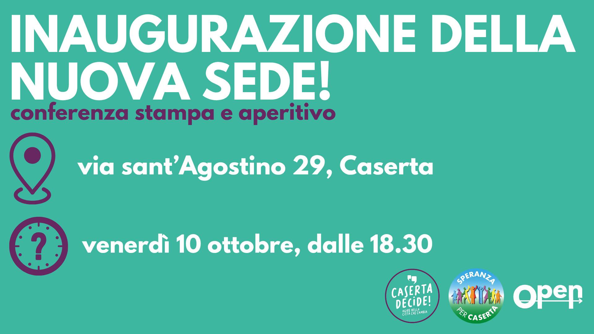 ‘Caserta Decide’ e ‘Speranza per Caserta’ inaugurano la nuova sede