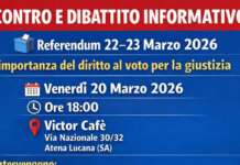 Referendum giustizia, incontro pubblico ad Atena Lucana: focus sul diritto al voto
