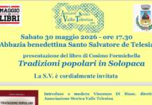 “Tradizioni popolari in Solopaca”, all’Abbazia di Telese la presentazione del libro di Cosimo Formichella