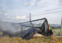 Autocarro carico di pannelli fotovoltaici in fiamme In fiamme autocarro adibito al trasporto di pannelli fotovoltaici