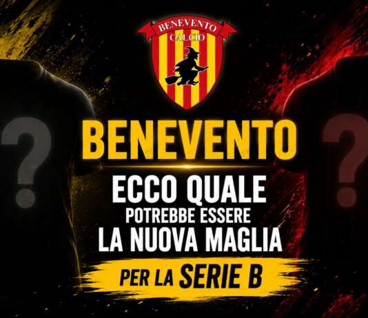 Divise del Benevento: banda larga e portiere a strisce di cocomero