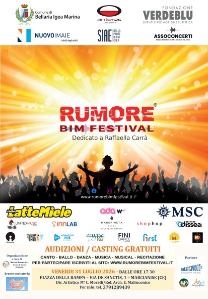 rumore bim festival il 31 luglio il casting arriva a marcianise da Anteprima24.it rumore bim festival il 31 luglio il casting arriva a marcianise