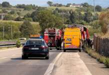 Pneumatici di un tir a fuoco sulla SS372 Telesina: disagi alla viabilità