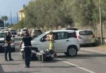 Pontecagnano, incidente tra auto e scooter sulla litoranea: due feriti