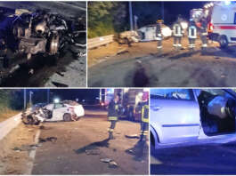 Tragedia nella notte a Benevento, due morti in un violento frontale