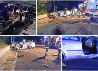 Tragedia nella notte a Benevento, due morti in un violento frontale