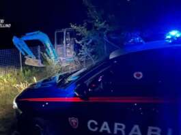 Furto di un escavatore sventato dall’intervento dei Carabinieri. Indagini in corso