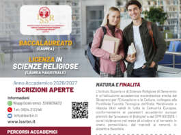 Scienze Religiose a Benevento, aperte le iscrizioni per l’anno accademico 2026/27