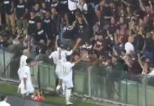 Salernitana, basta Celiento: Giugliano battuto 1-0 Salernitana, esultanza Celiento vs Giugliano 2026-27